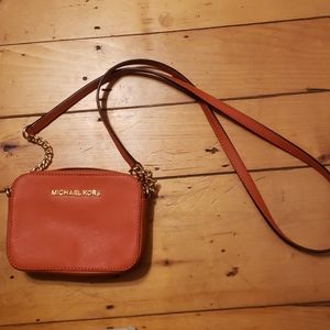 Michael Kors Orange Structured Shoulder Bag